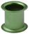 Zielony cylinder metalowy z zaokrąglonym brzegiem, wyglądający jak tuleja lub element dystansowy.