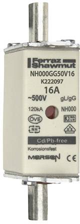 Запобіжник Mersen 1B635.000000 NH Розмір запобіжника = 000 16 A 500 V 1 шт.