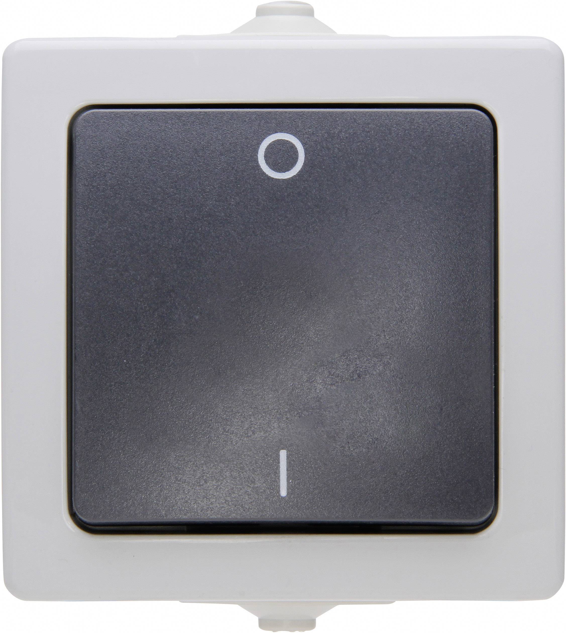 Kopp 565256009 Електромонтажні аксесуари для вологих приміщень Вимикач Nautic сірий 1 шт.