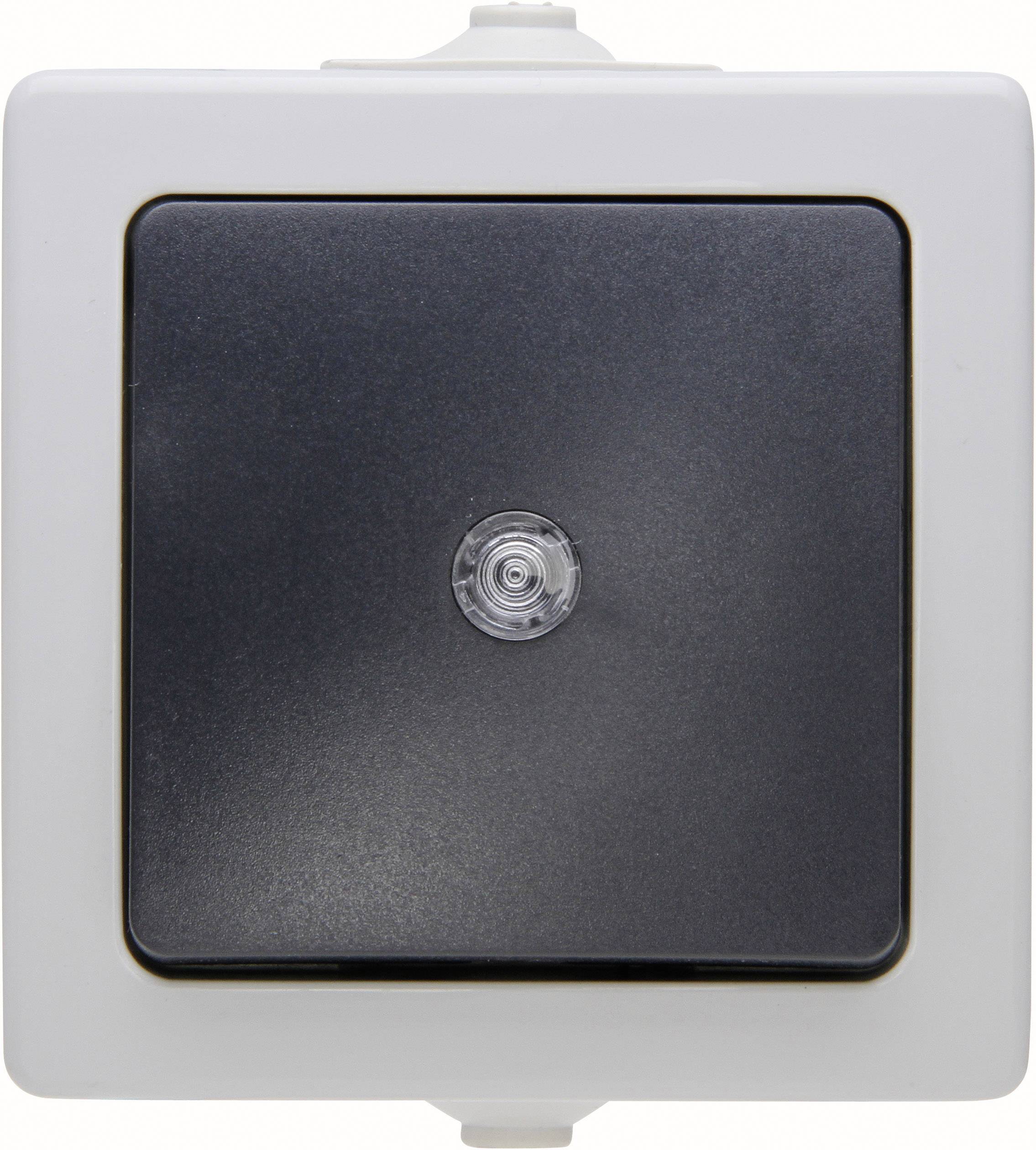 Kopp 566356003 Електромонтажне обладнання для вологих приміщень Кнопка Nautic сіра 1 шт.