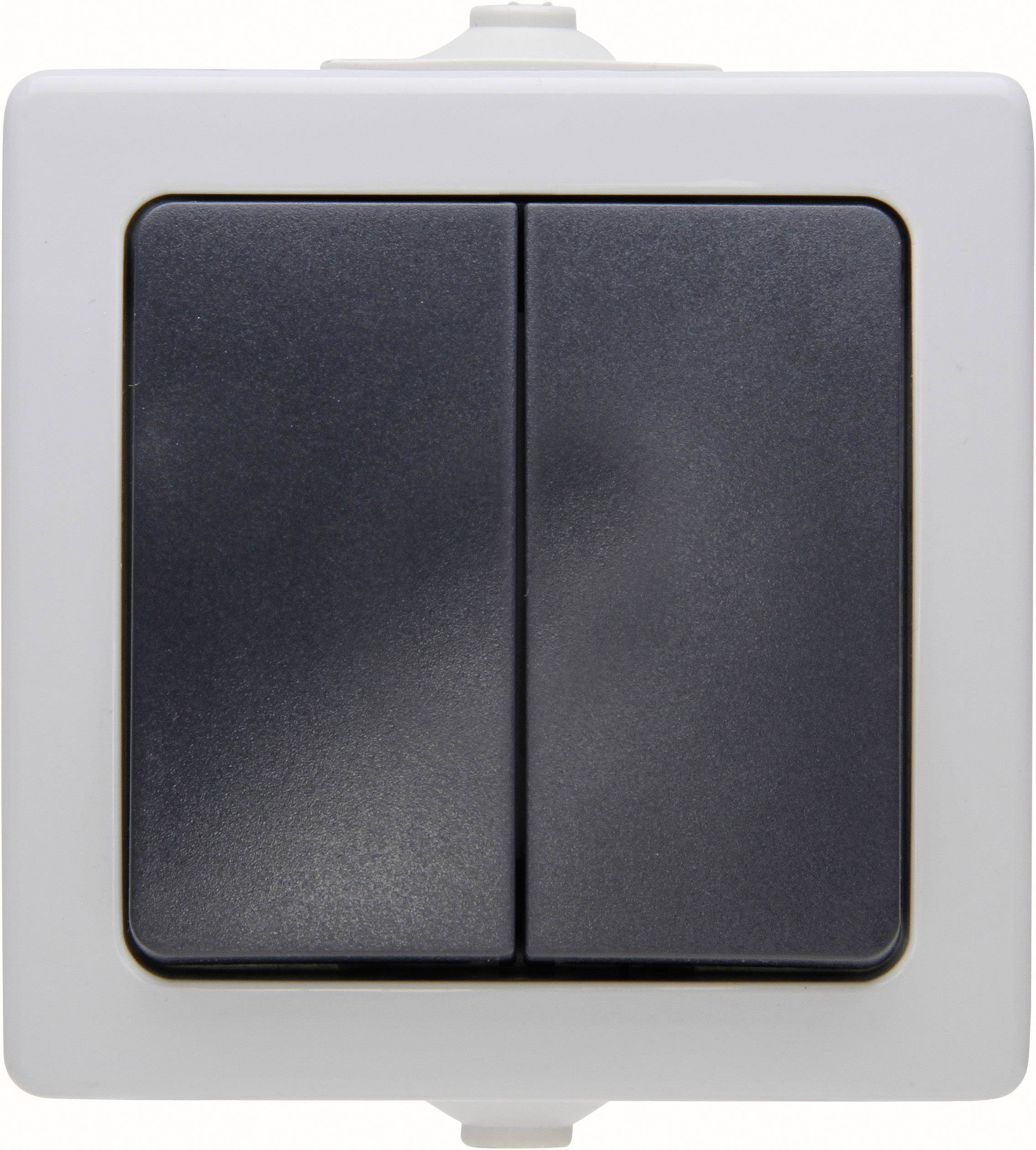 Kopp 565556008 Електромонтажні аксесуари для вологих приміщень Вимикач серії Nautic сірий 1 шт.