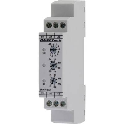 Przekaźnik czasowy Basetech ZR-67-BAT, 0.05 s - 10 h, 250 V/AC, 5 A, 1 szt.