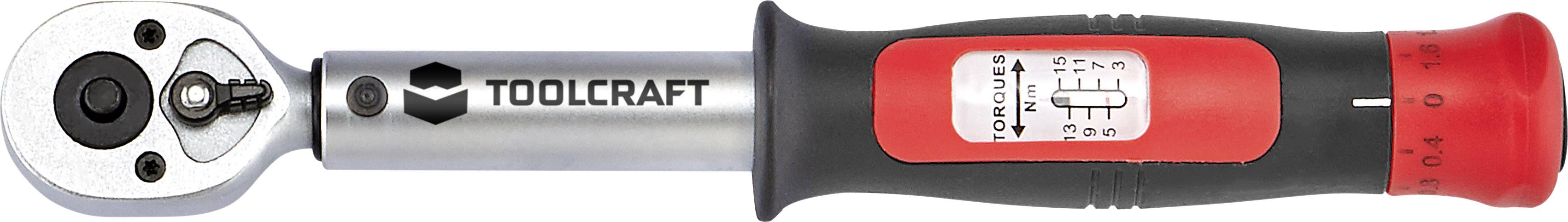 Klucz dynamometryczny TOOLCRAFT 1525064, 1/4" (6.3 mm), 3 - 15 Nm
