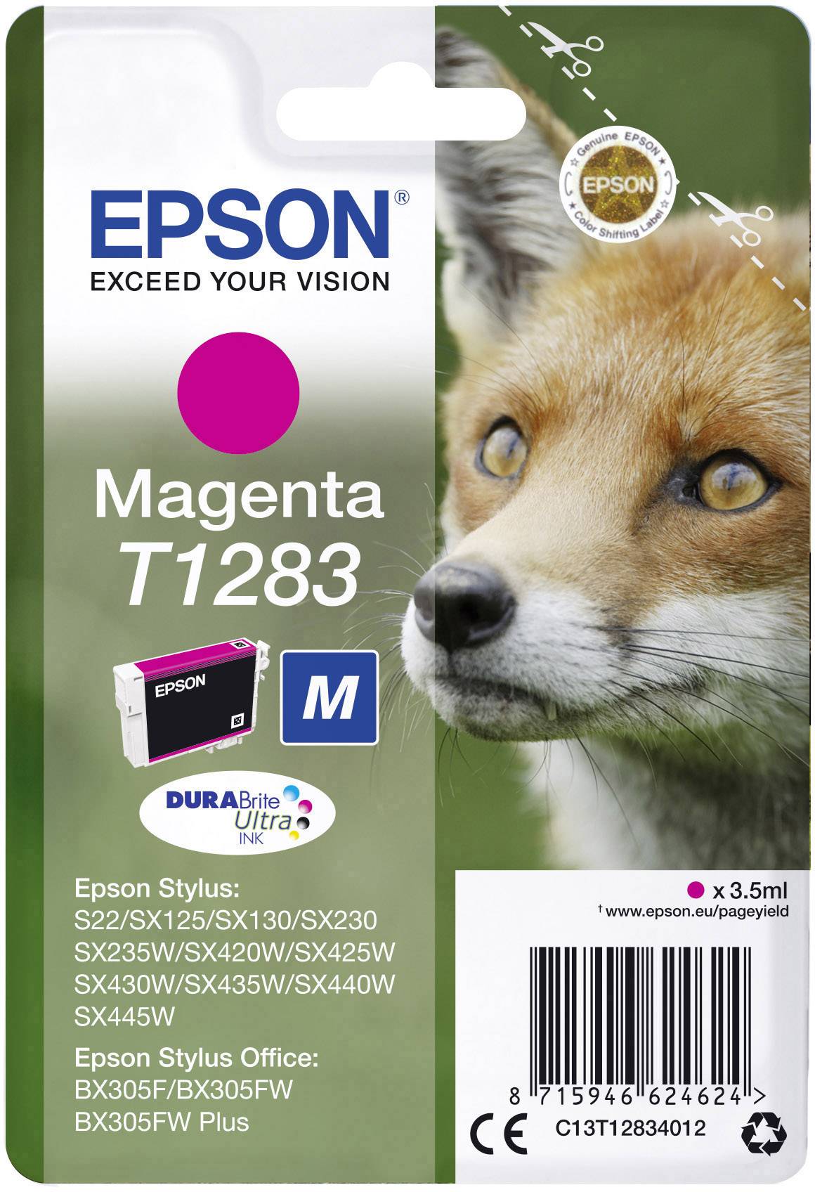 Оригінальні чорнила Epson T1283 Magenta C13T12834012