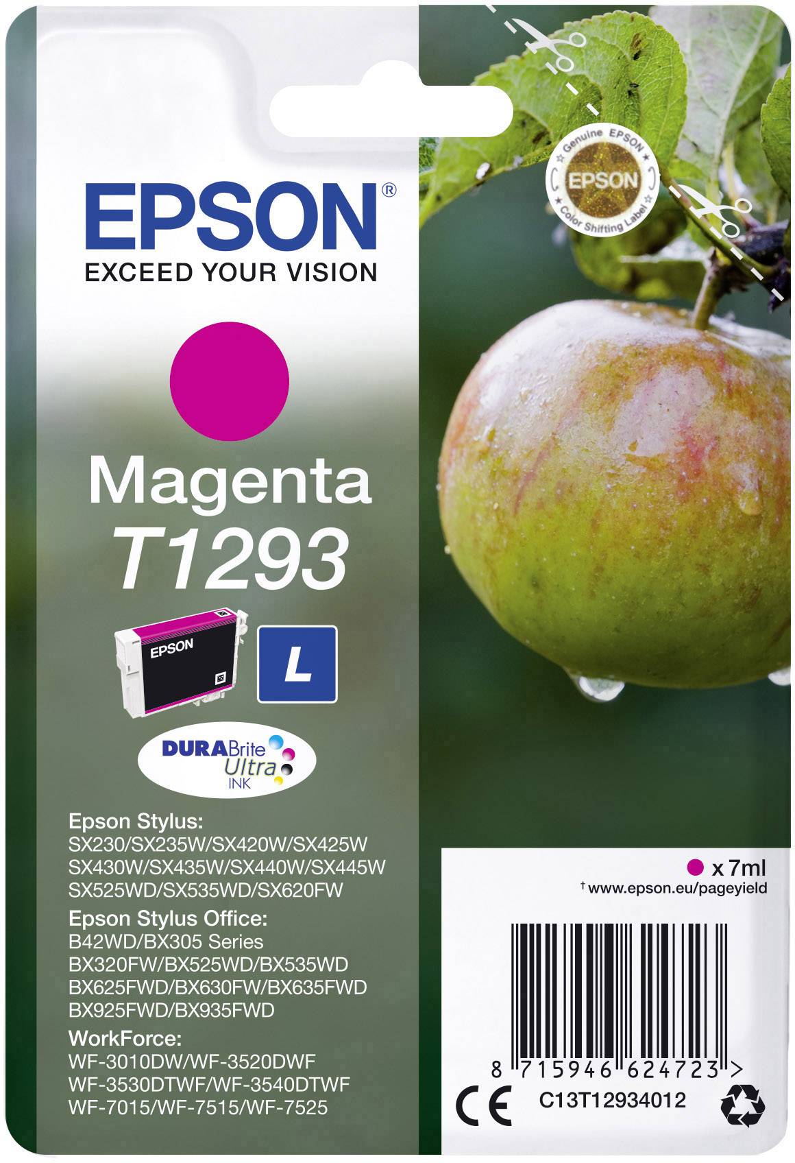 Чорнило Epson T1293 оригінальне чорнило Magenta C13T12934012