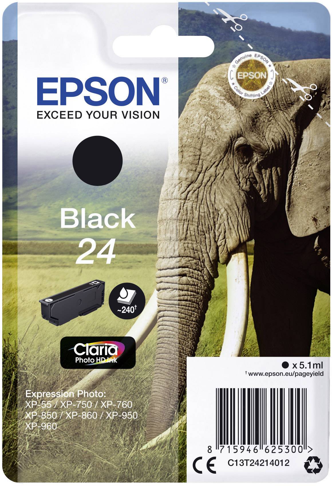 Epson ink 24 оригінальні чорнила Black C 13 T 24214012