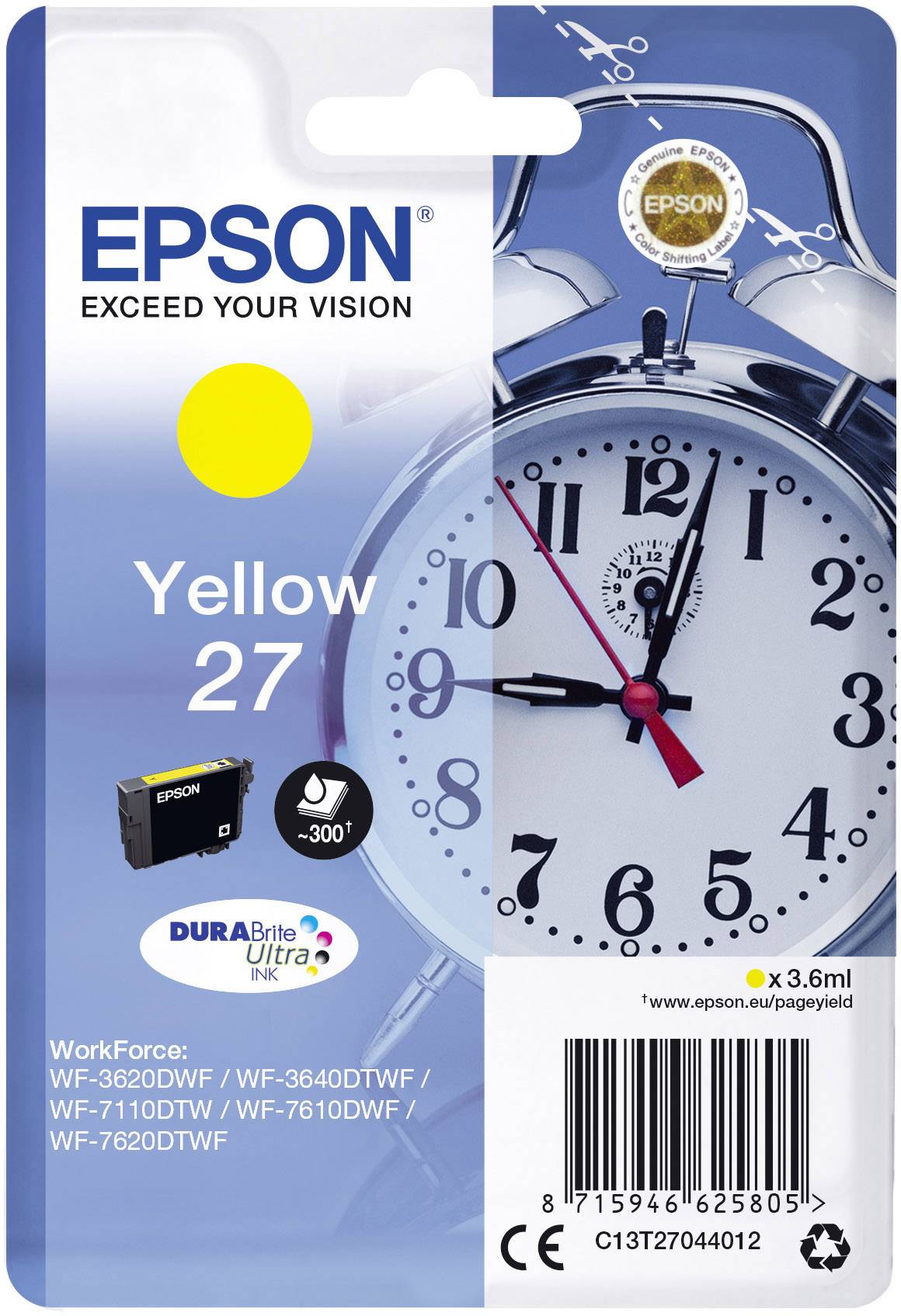 Epson ink 27 original ink Yellow C 13 T 27044012