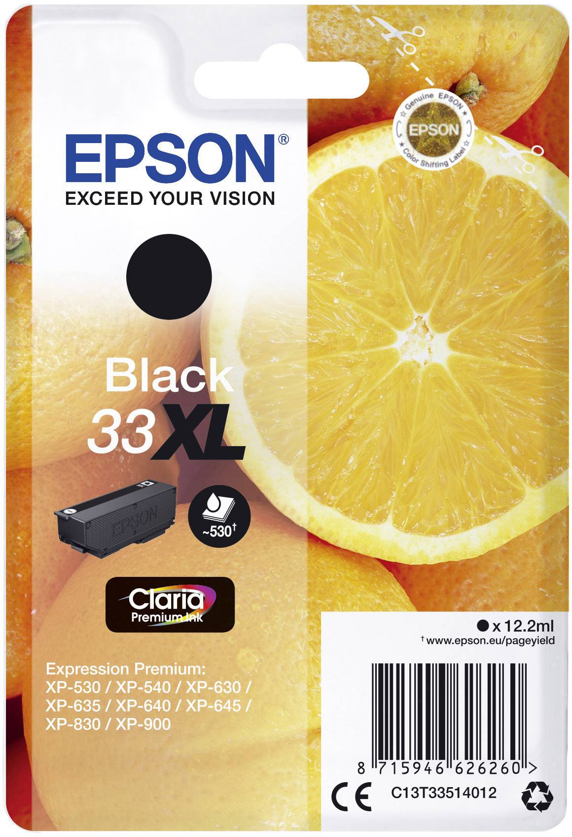 Оригінальний чорнильний картридж Epson 33XL Black C 13 T 33514012