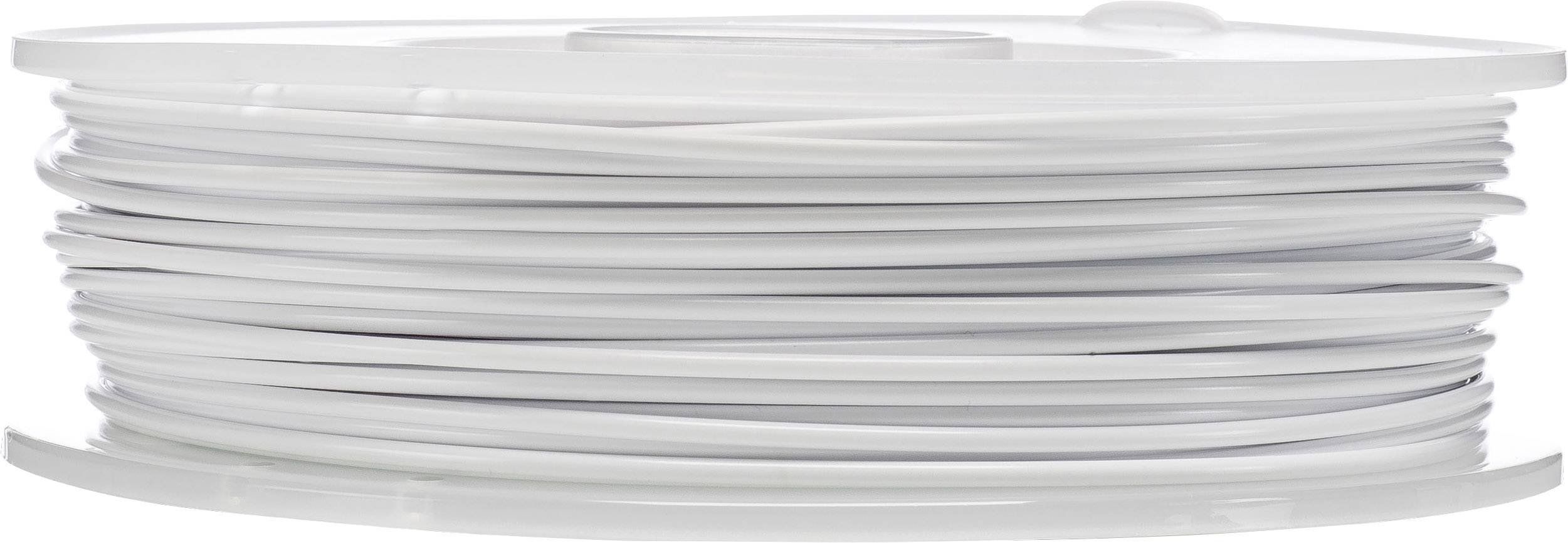 Rolka białego filamentu ułożonego warstwowo, używanego do druku 3D.