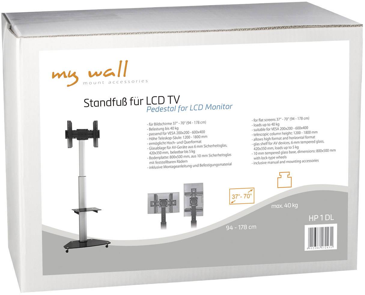 My Wall HP 1 DL Stojak na kółkach do telewizora 94,0 cm (37") - 177,8 cm (70") Obrotowy-3