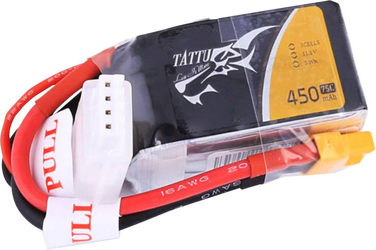 Pakiet akumulatorów (LiPo) 11.1 V 450 mAh 75 C Tattu Softcase XT30