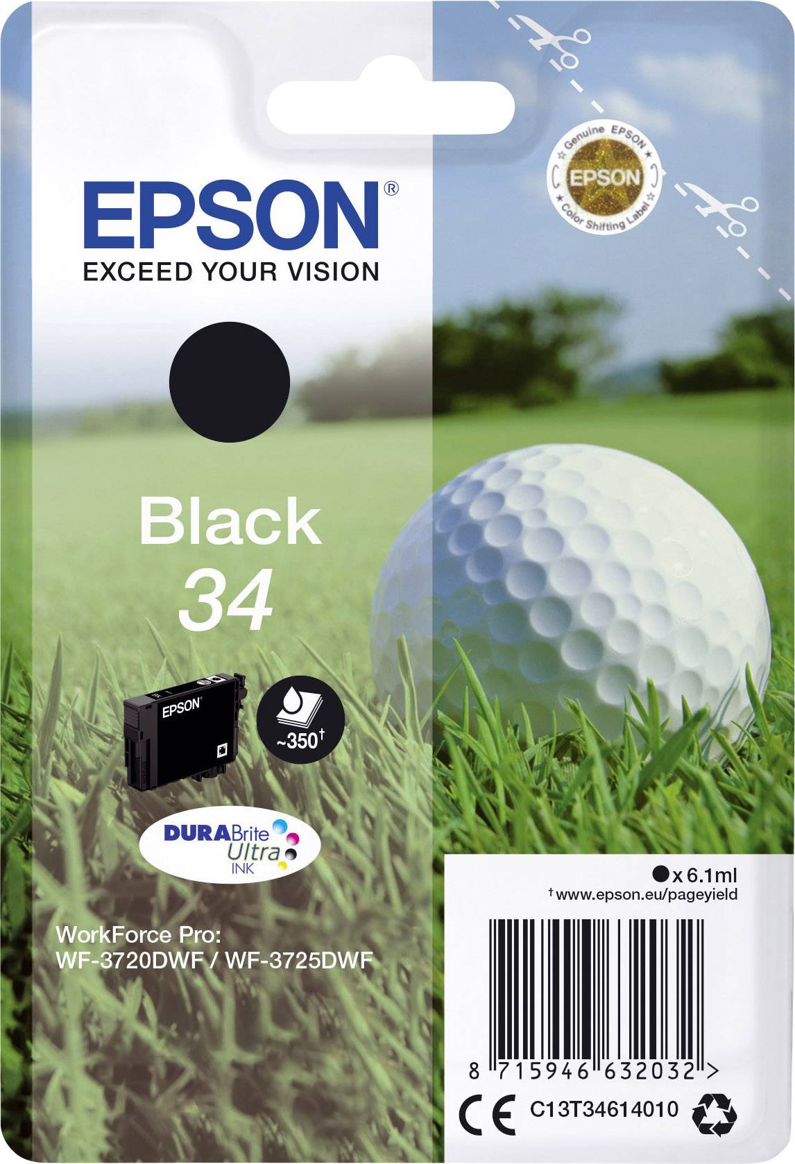 Чорнило Epson 34 оригінальне чорнило Black C 13 T 34614010