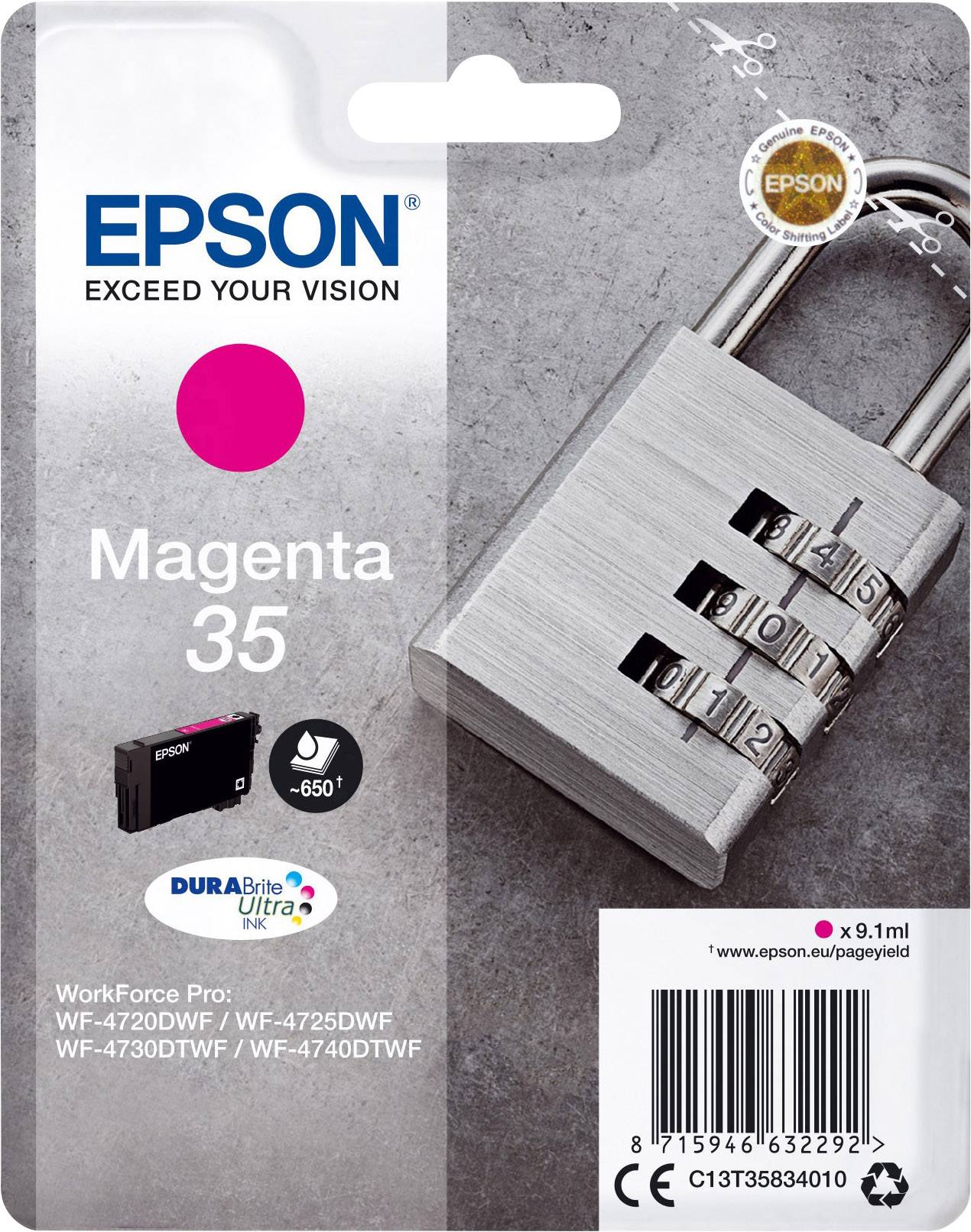 Чорнило Epson 35 оригінальне чорнило Magenta C 13 T 35834010