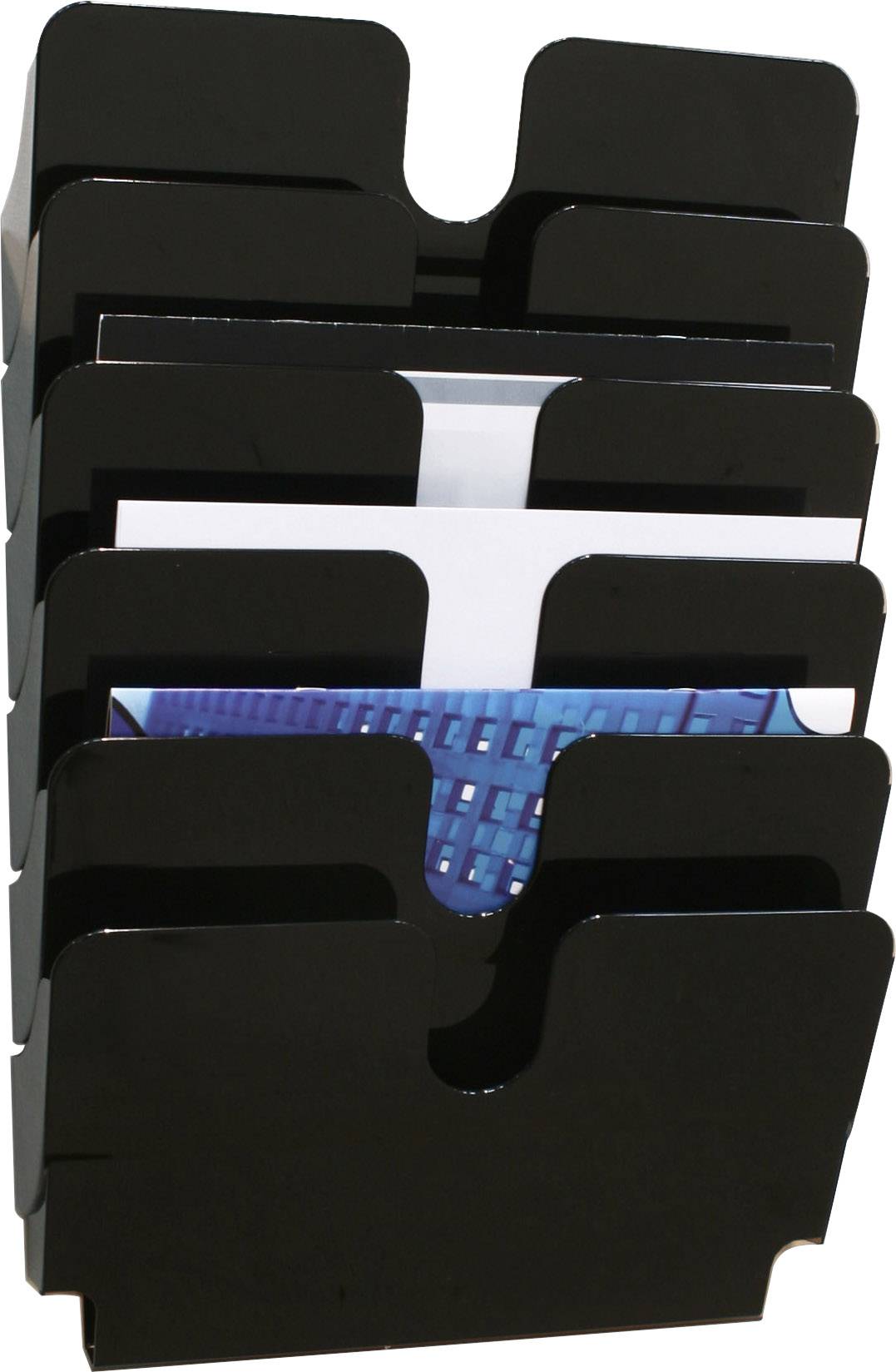 Durable FLEXIPLUS 6 A4 QUER 1700014061 Тримач для брошур чорний, прозорий DIN A4 поперечний Кількість відділень 6 1 шт. (Ш x В x Г