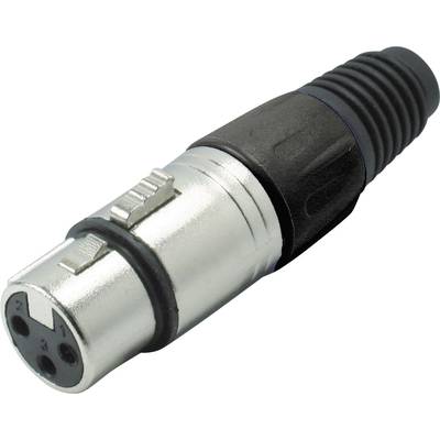 Złącze XLR metalowo-plastikowe, trzypinowe.