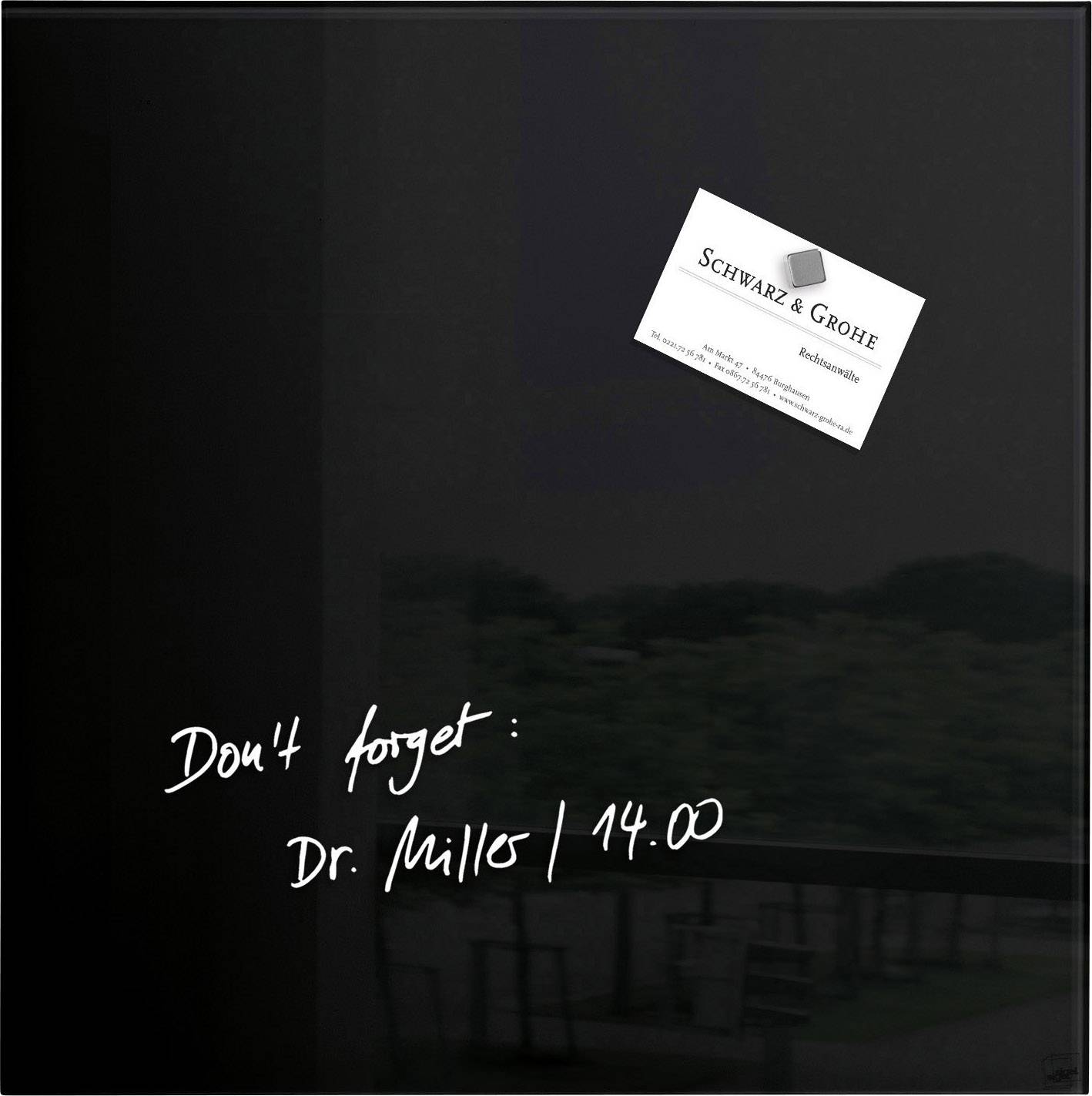 Sigel Tablica szklana magnetyczna Artverum czarny (S x W) 30 cm x 30 cm GL157