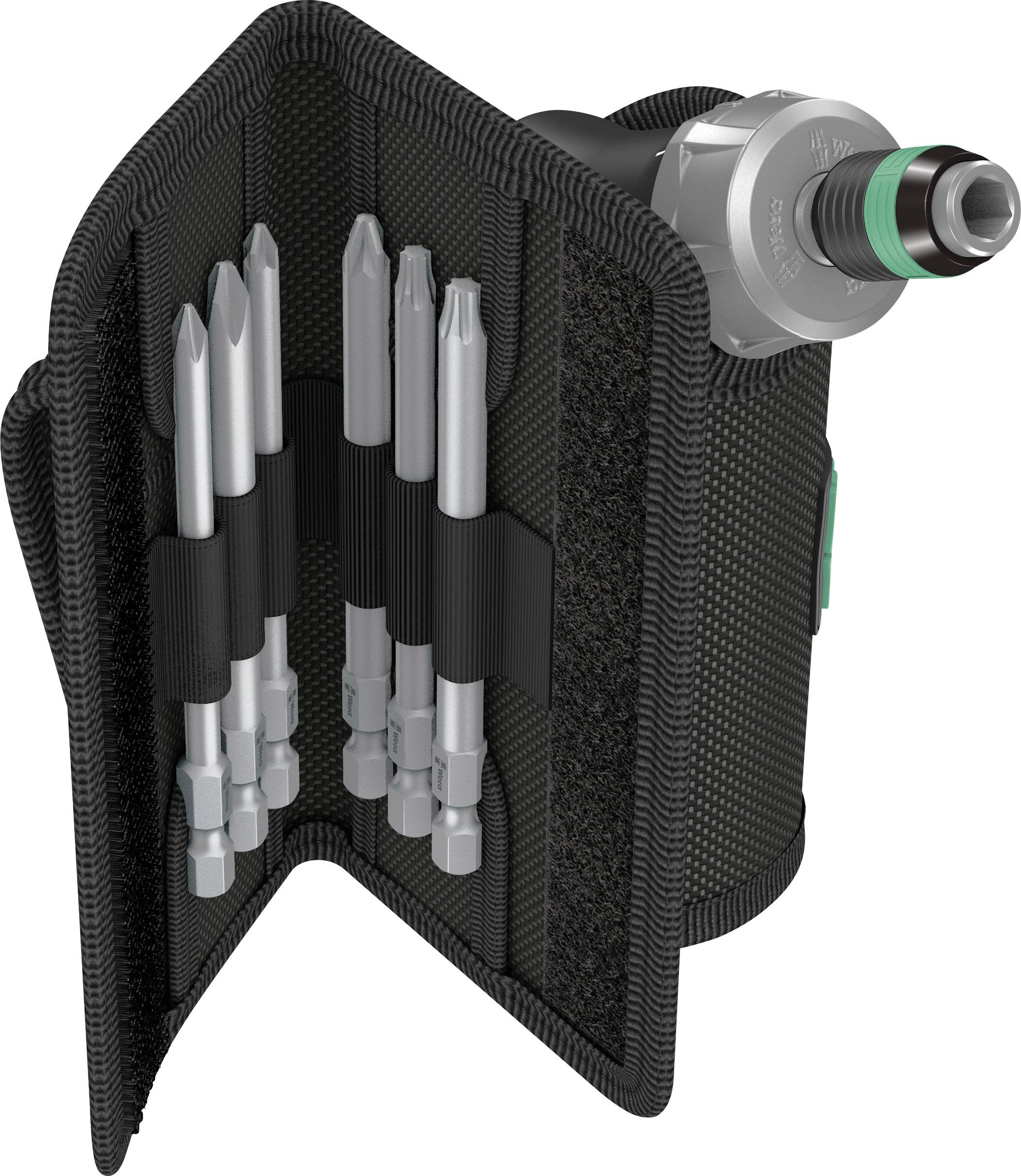 Zestaw różnych grotów wkrętakowych w kompaktowej, składanej obudowie. Zawiera osiem grotów i uchwyt.