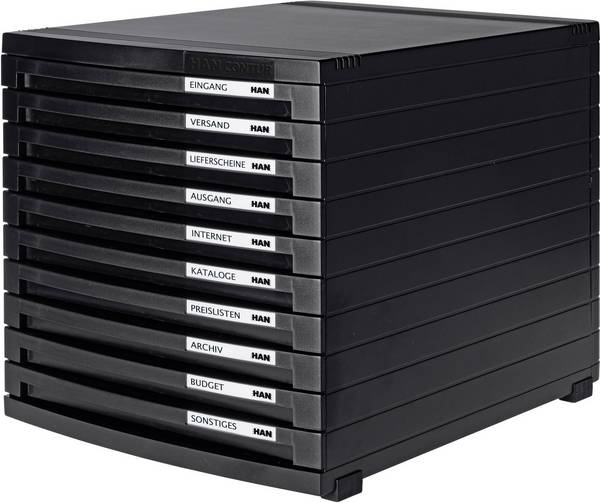 Szafka z szufladami HAN 1510-13 czarny DIN A4, DIN B4, DIN C4 Ilość szuflad: 10