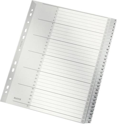 Регістр Leitz 1281 DIN A4, широкий 1-31 сірий поліпропілен 31 вкладка