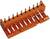 Pomarańczowy łącznik z metalowymi stykami w dwóch rzędach. Służy do połączeń elektrycznych w urządzeniach elektronicznych.