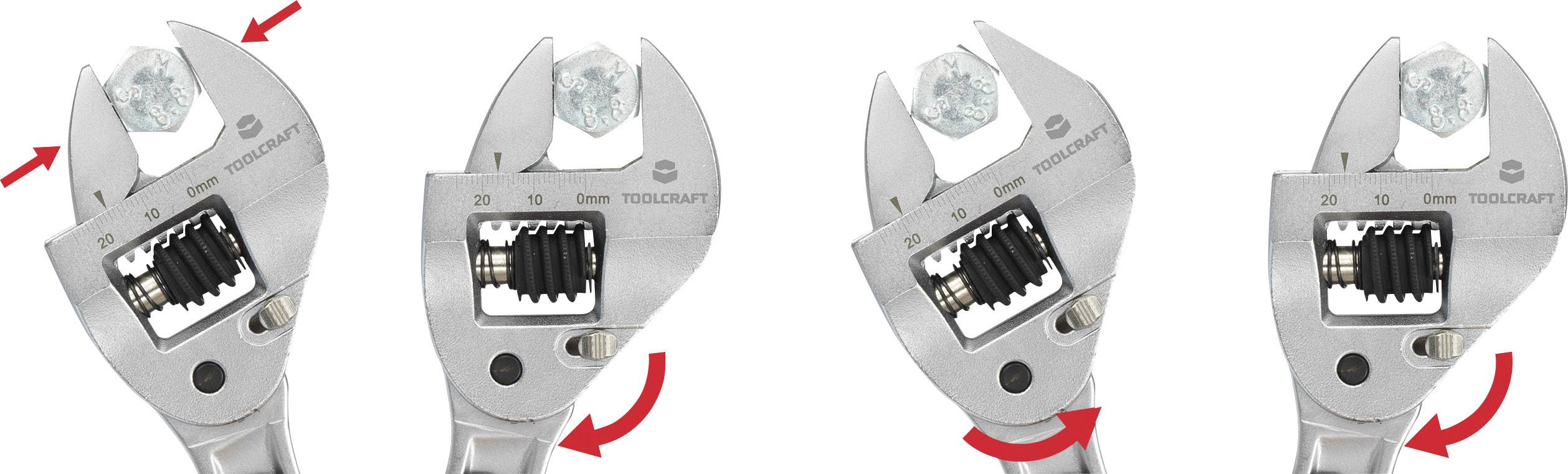 Розвідний ключ TOOLCRAFT TO-7165959 з тріскачкою. Розмір ключа (метрична система) (лише для назви) 0 - 26 мм