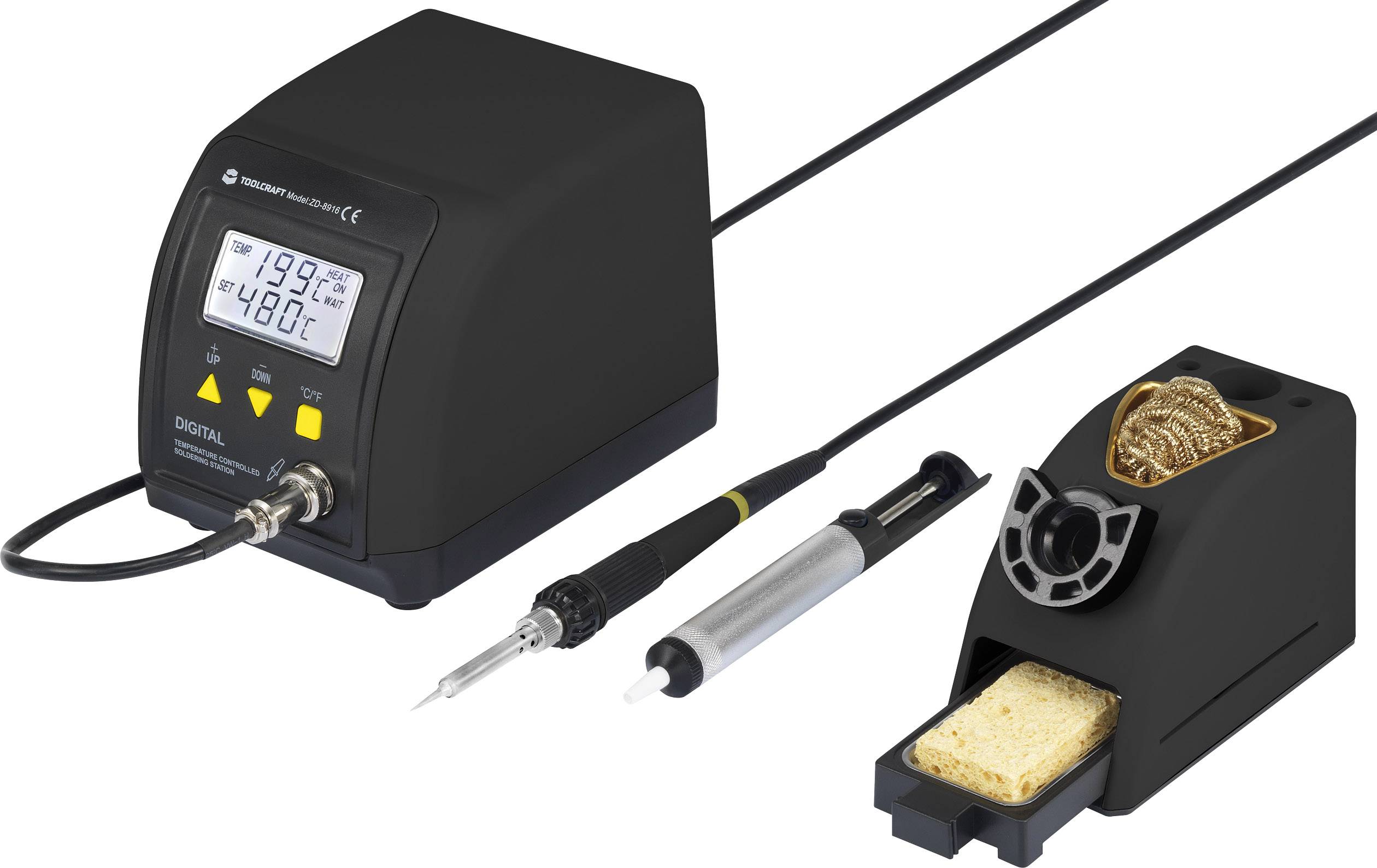 Паяльна та демонтажна станція TOOLCRAFT V795032 160 - 480 °C, включаючи підставку, включно з вакуумним блоком