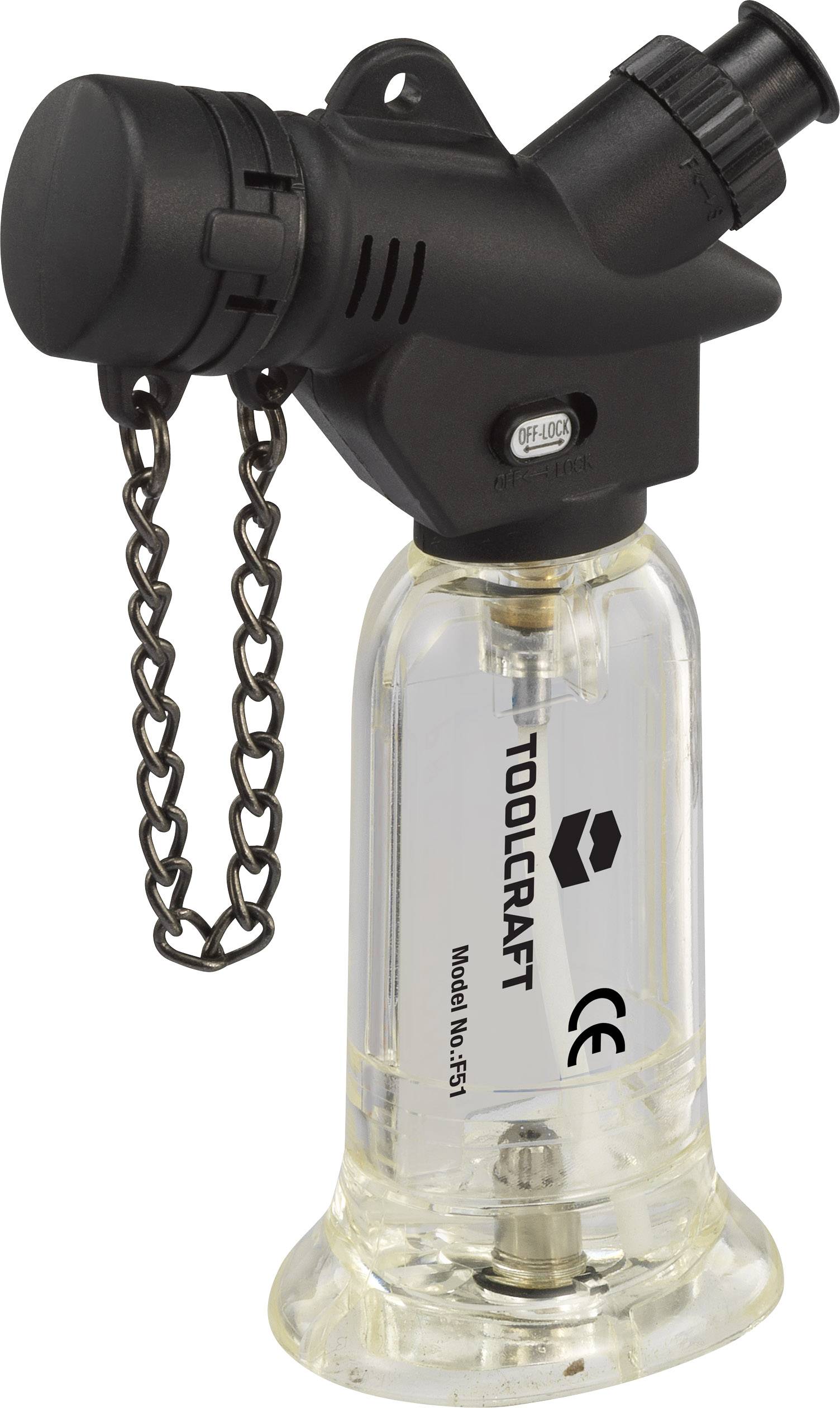 Газовий пальник TOOLCRAFT 1553648 1300 °C з п'єзозапалом 1 шт.