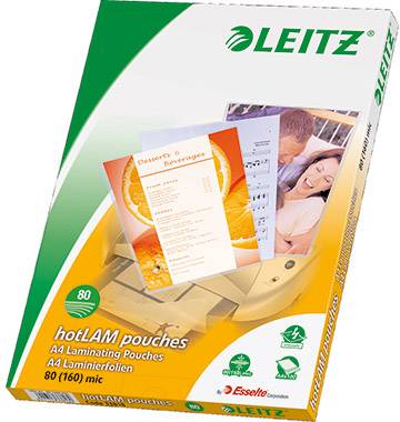 Фольга для ламінування Leitz DIN A4 80 мікрон глянцева 100 шт.