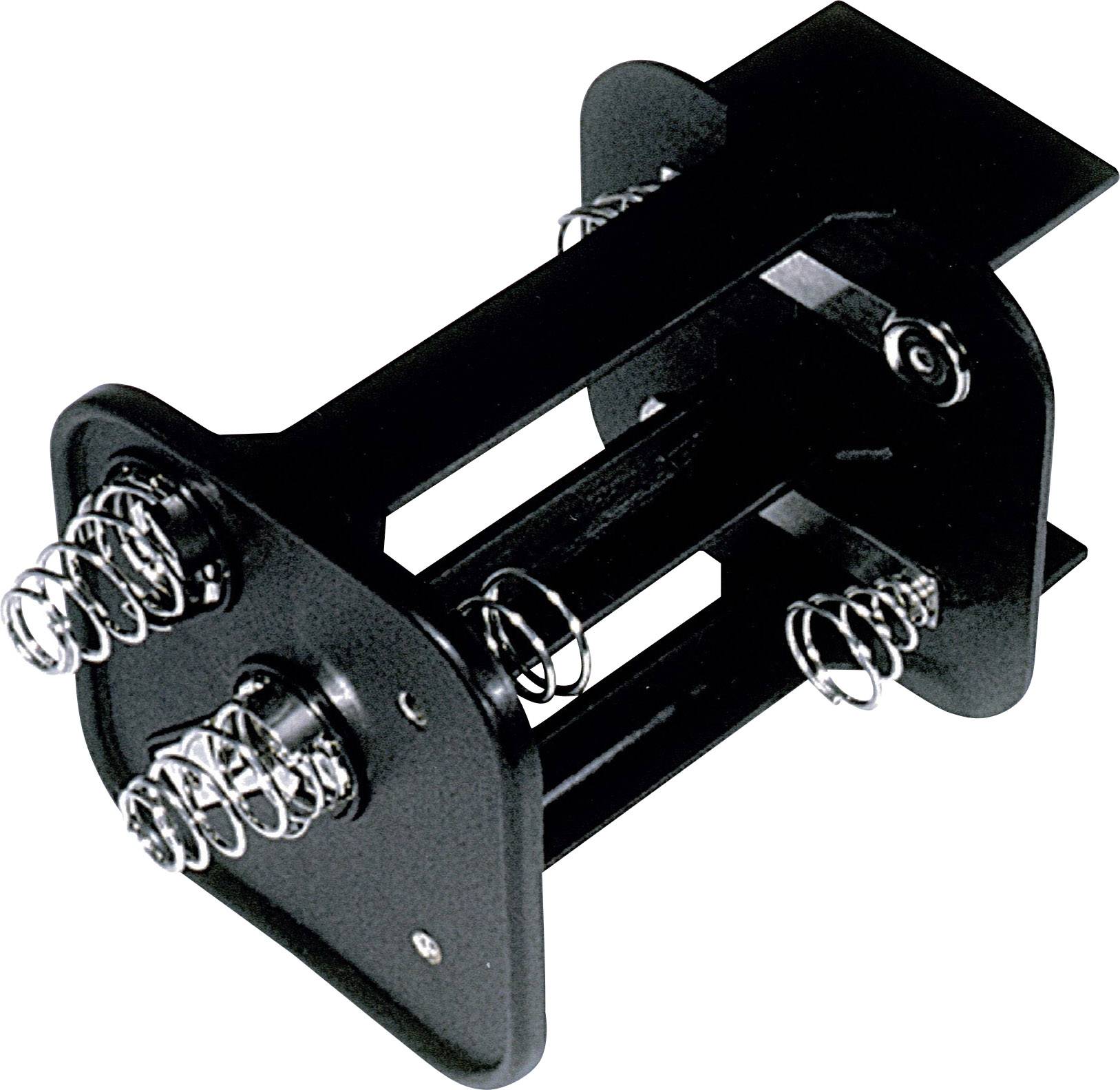 Czarna obudowa baterii z wieloma metalowymi sprężynami, odpowiednia do stosowania w bateriach urządzeń elektronicznych.