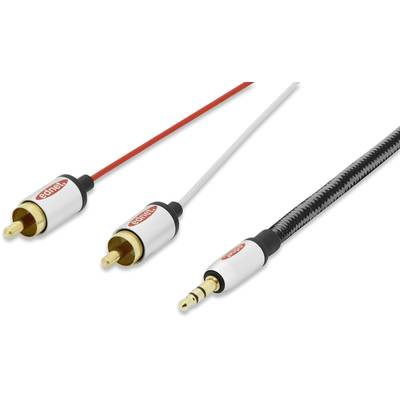 Audio kabel ednet 84542, RCA/Cinch stereo, RCA/Cinch, 2.50 m