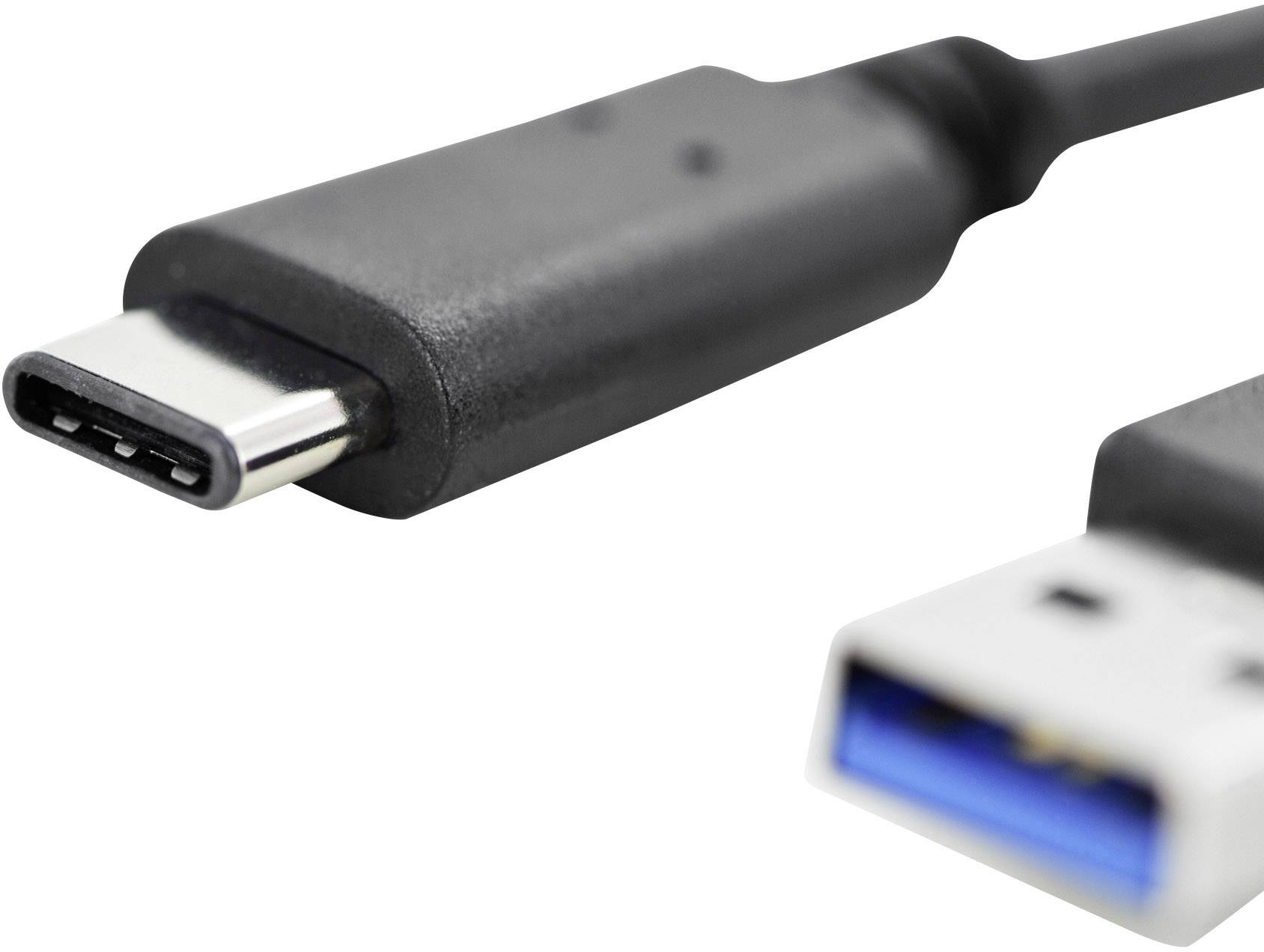 USB-кабель Digitus USB 3.2 Gen1 USB-A чоловічий - USB-C® чоловічий 1,00 м, чорний, круглий дизайн, штекер з обох боків, подвійне е