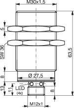Бесконтактный выключатель Contrinex DW-AS-603-M30-002 320 820 208, M30, для скрытого монтажа, PNP