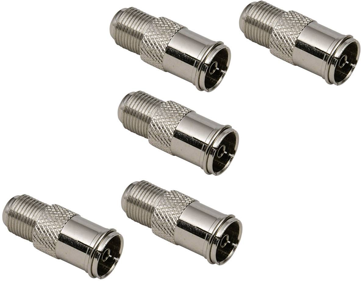 BKL Electronic 0403553 Комплект коаксиальных адаптеров F Разъемы: гнездо F-Quick, коаксиальное гнездо IEC 5 шт.