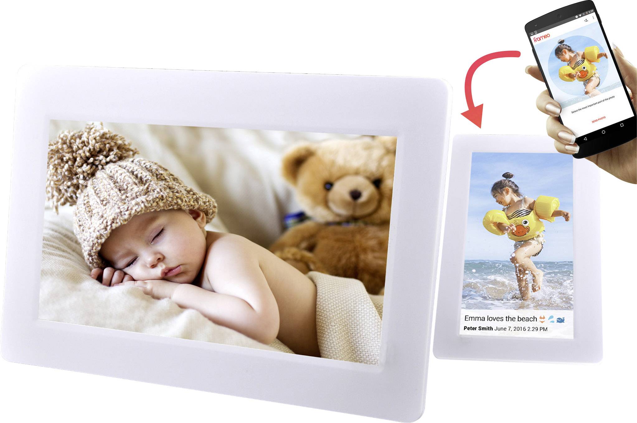 Ramka cyfrowa WiFi Denver PFF-1010 White 25.4 cm 10 cal 1024 x 600 Pixel 8 GB biały-0