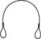 Czarny, pleciony kabel z pętlami na obu końcach, w kształcie odwróconej litery U.