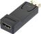 Adapter HDMI na DisplayPort w czarnej obudowie, z wtyczką HDMI i gniazdem DisplayPort, przeznaczony do transmisji wideo.