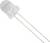 Przezroczysta dioda LED z dwoma długimi przewodami przyłączeniowymi, odpowiednia do obwodów elektronicznych i eksperymentów.