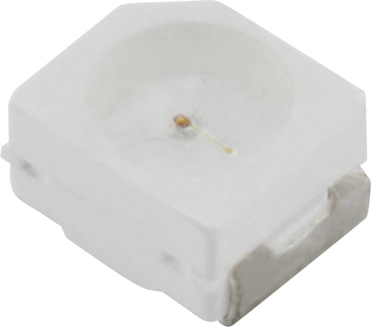 Biała diodą LED SMD o kształcie kwadratu z metalowymi końcówkami. Idealna do zastosowań elektronicznych.