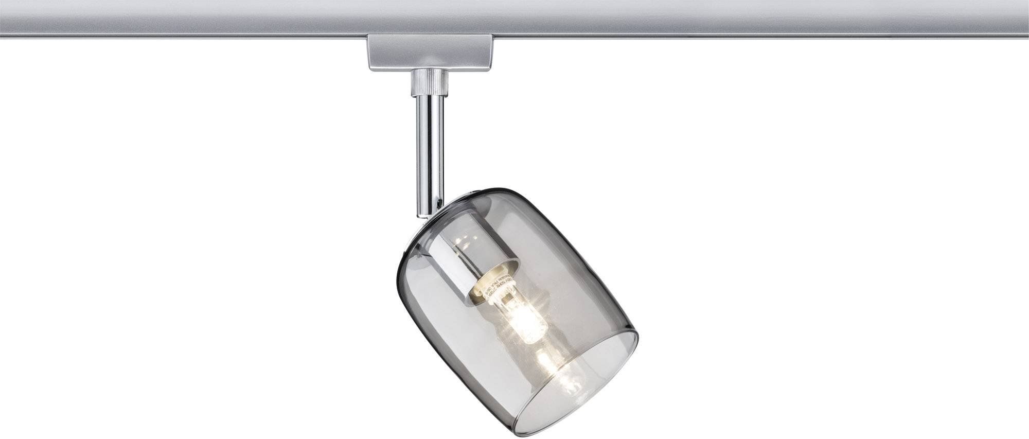 Високовольтна рейкова лампа Paulmann Blossom 95339 G9, хром (матовий), копчене скло