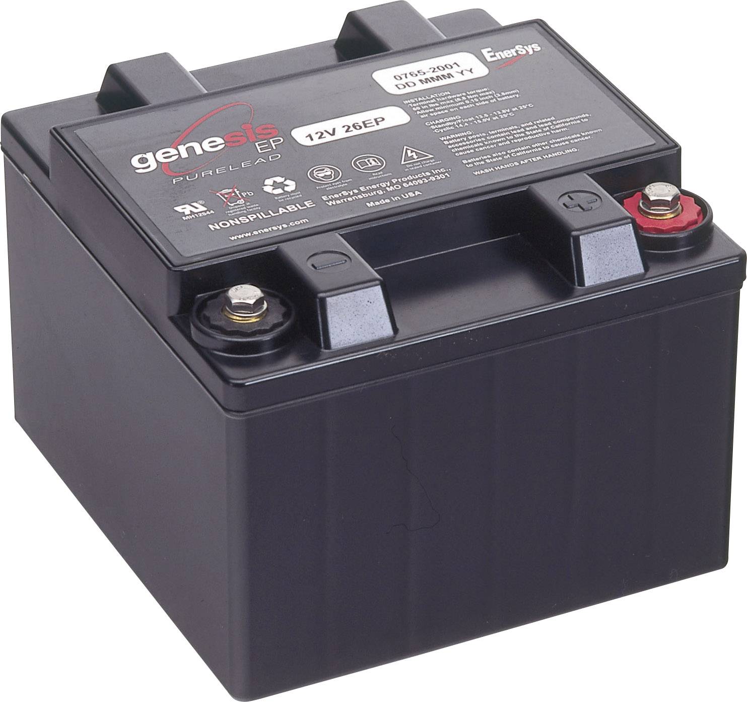 Свинцево-кислотний акумулятор EnerSys Genesis 12EP26 G26EP 0765-2001, AGM, 12 В, 26 Аг
