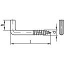 TOOLCRAFT 159604 Прямий вкручувальний гак 40 мм, оцинкована сталь, 100 шт.