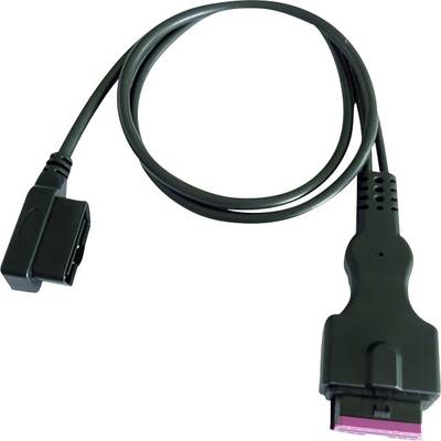Kabel diagnostyczne OBD-II ze złączami na obu końcach, używane do podłączenia pojazdu do urządzenia diagnostycznego.