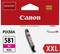 Opakowanie tuszu Canon Pixma 581 M XXL, prezentujące wkład atramentowy w kolorze magenta o dużej pojemności do drukarek Canon.