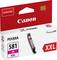 Opakowanie wkładu atramentowego Canon PIXMA 581 XXL w kolorze magenta. Na górze widnieje napis 'Genuine' i 'ChromaLife100'. Odpowiedni do druku w formacie XXL.