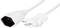 Białący przewód sieciowy z wtyczką IEC po jednej stronie i wtyczką europejską po drugiej stronie, przeznaczony do podłączania urządzeń elektrycznych.