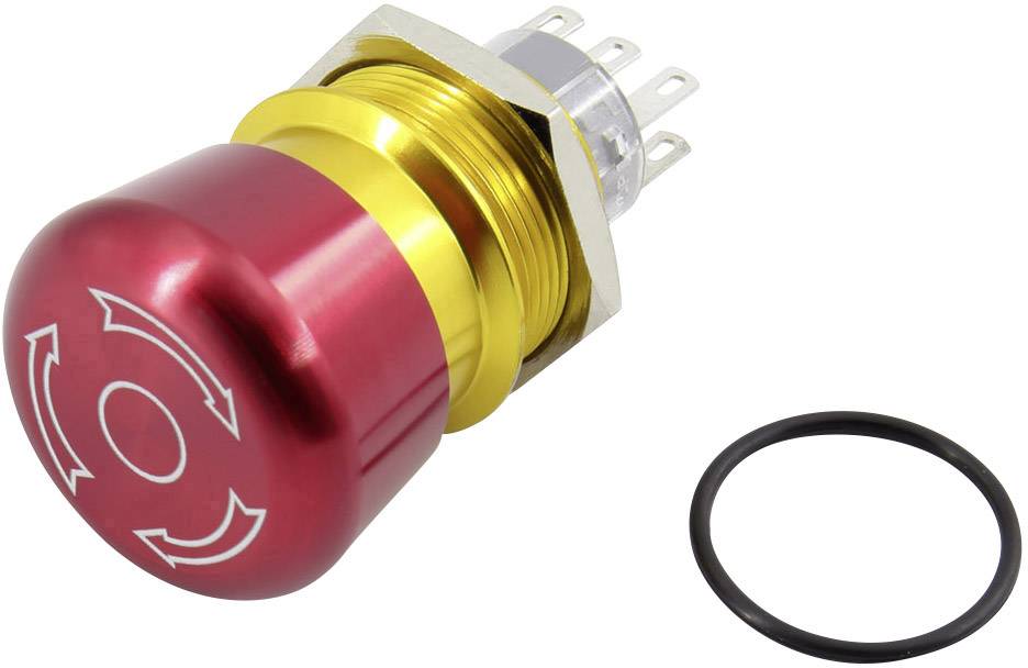 TRU COMPONENTS 1602511 Аварійний вимикач TC-GQ22-A-22TSB203, 250 В, 2 перемикаючі контакти, 1 шт.