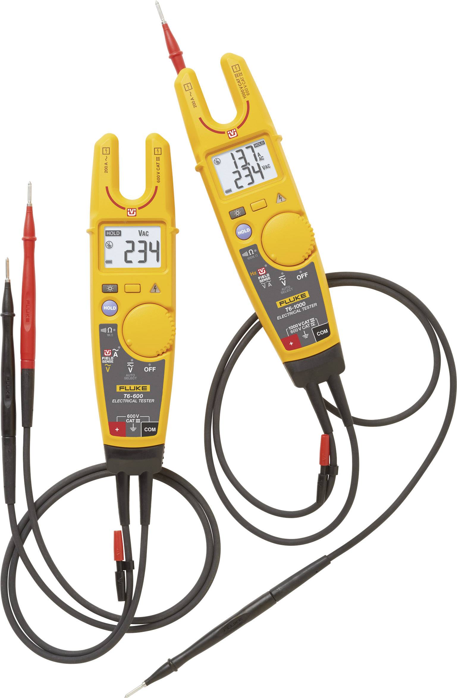 Fluke T6-1000/EU Multimetr, Tester elektryczny cyfrowy CAT III 1000 V, CAT IV 600 V Wyświetlane liczby: 2000-1