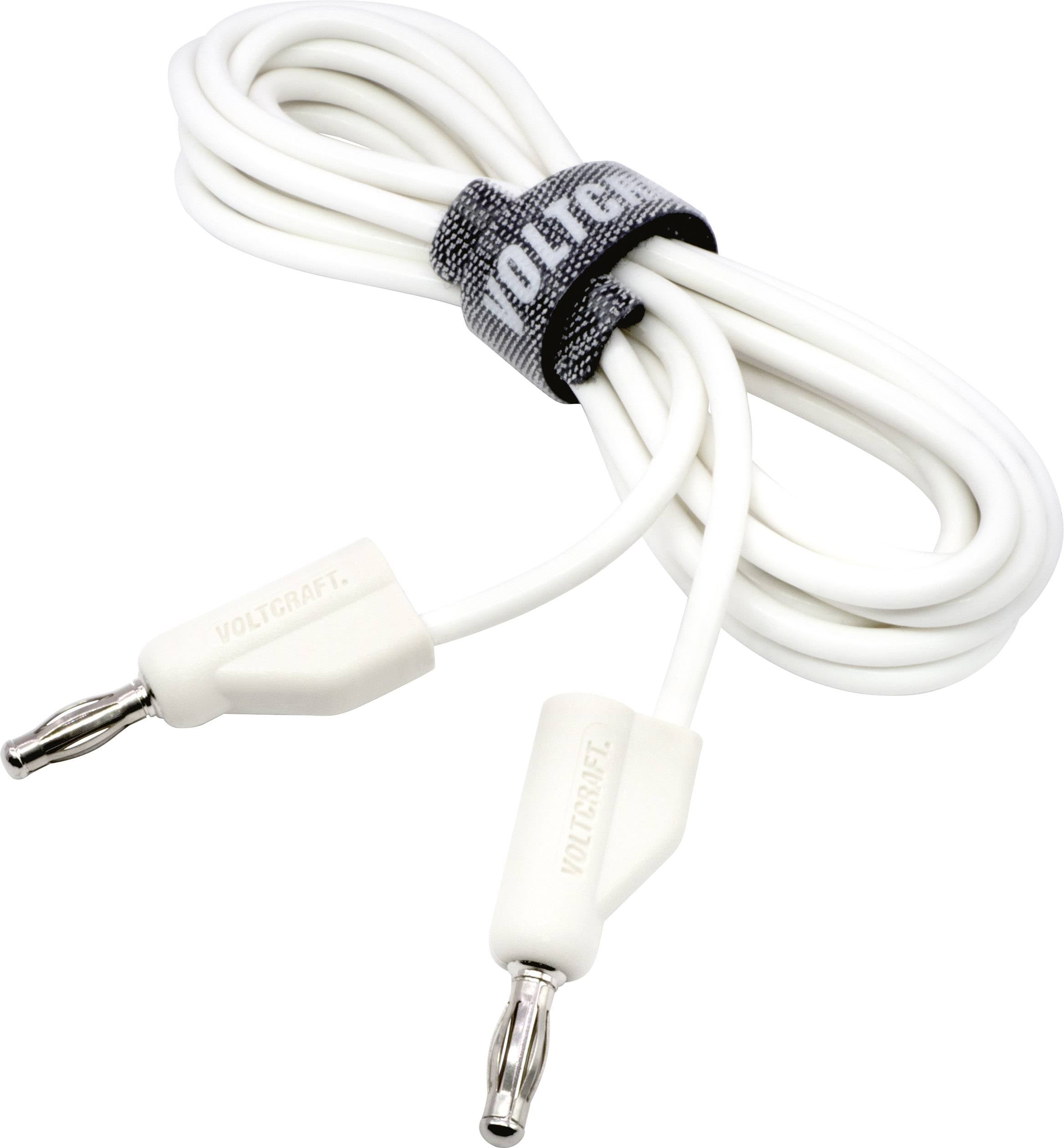 Вимірювальний щуп VOLTCRAFT MSB-300, штекер, пластинчастий, 4 мм, штекер, пластинчастий, 4 мм, 2,00 м, білий, 1 шт.