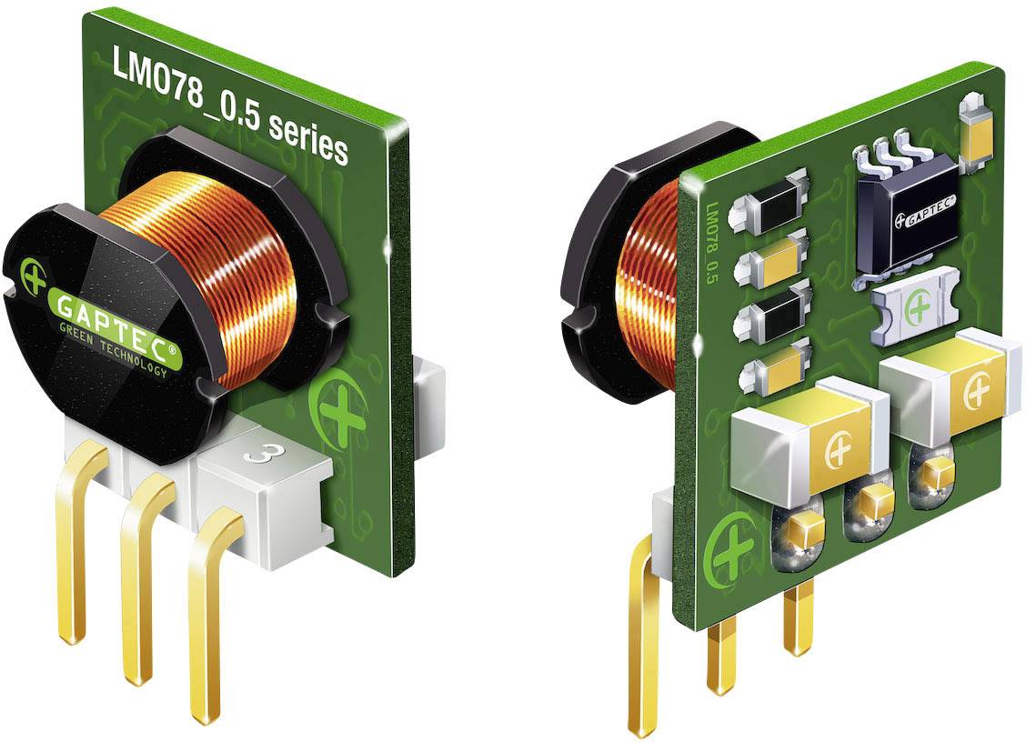 Перетворювач DC/DC Gaptec 10070366, для друкованої плати LMO78_12-0.5, SIP-3, 6 Вт, 12 В/DC, 500 мА, 1 шт.
