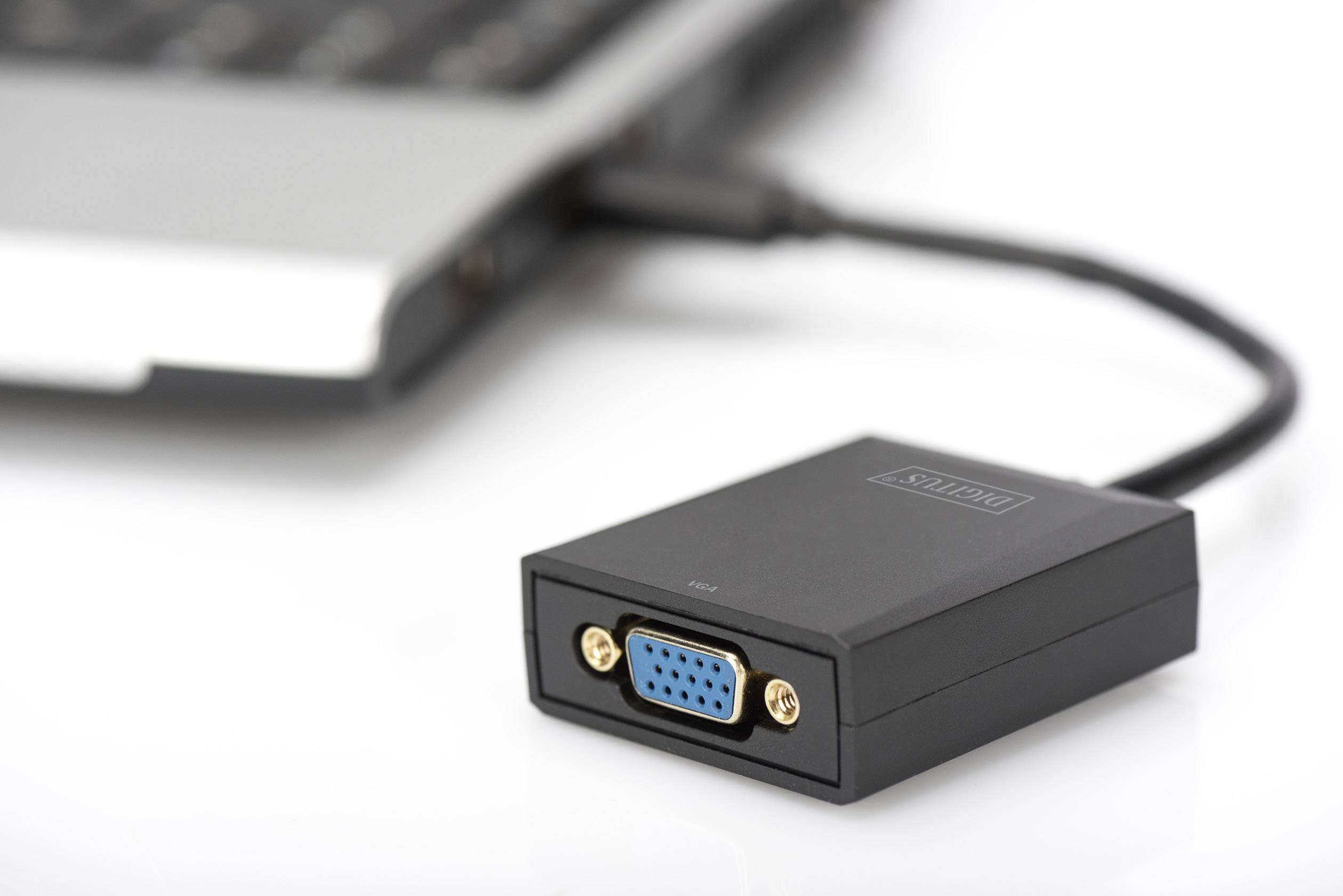 Digitus USB 3.2 Gen 1 (USB 3.0), VGA, Ноутбуки, Телевізори та монітори, Відеоадаптер [1x USB-A 3.2 (USB 3.0) чоловічий - 1x VGA жі